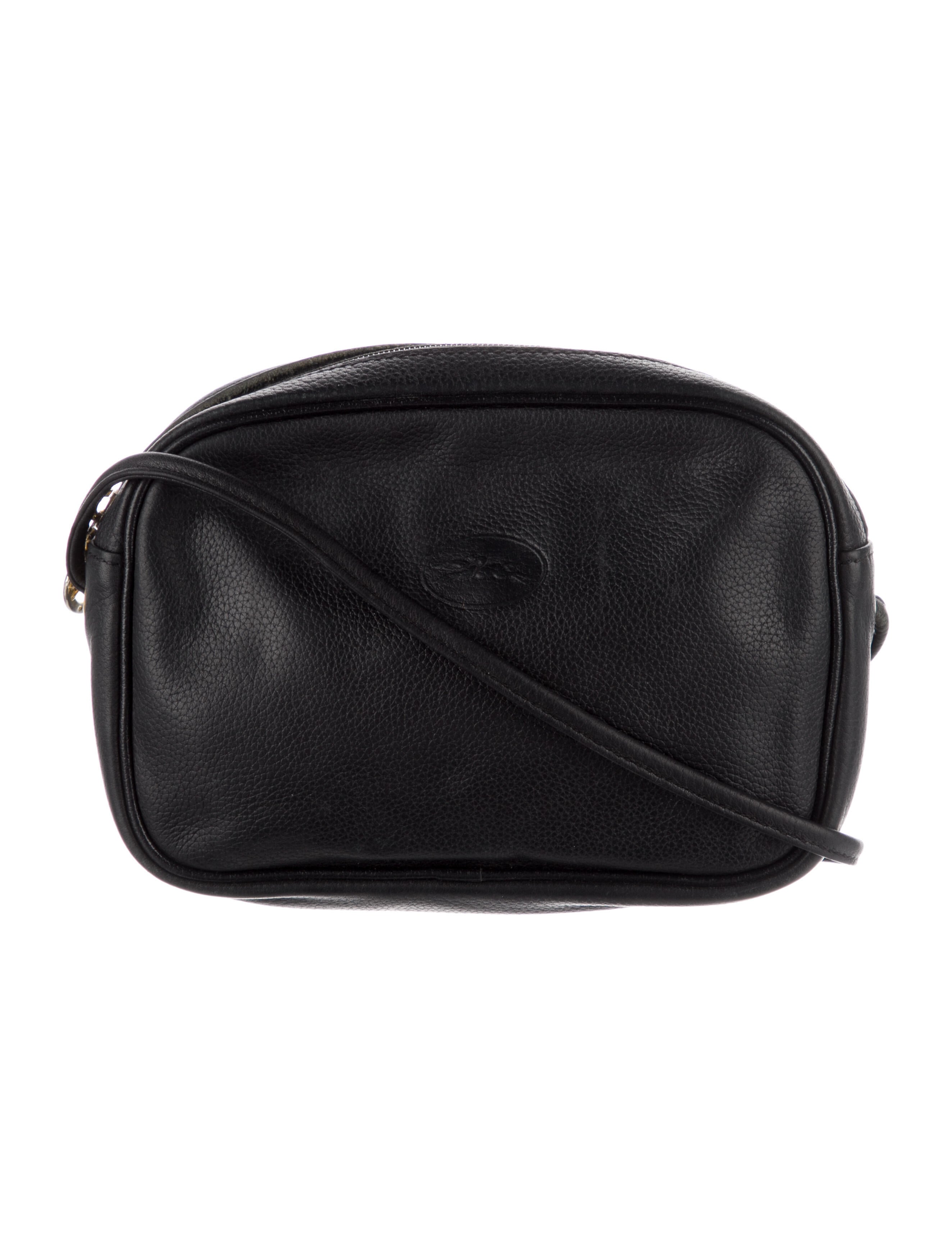 Longchamp Vintage Leather Crossbody Bag Black Crossbody Bags