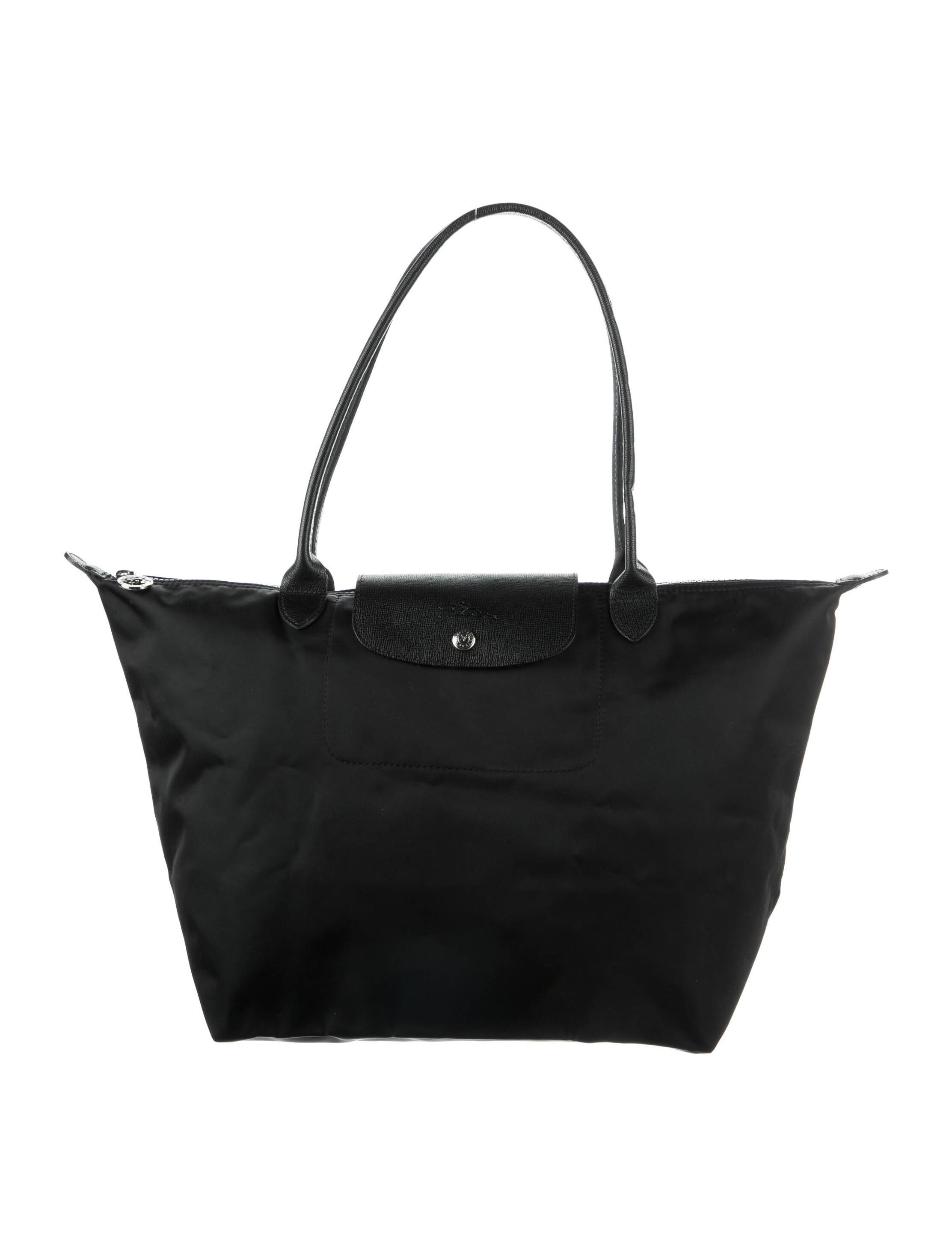 Longchamp VelvetTrimmed Shopper Tote Black Totes, Handbags