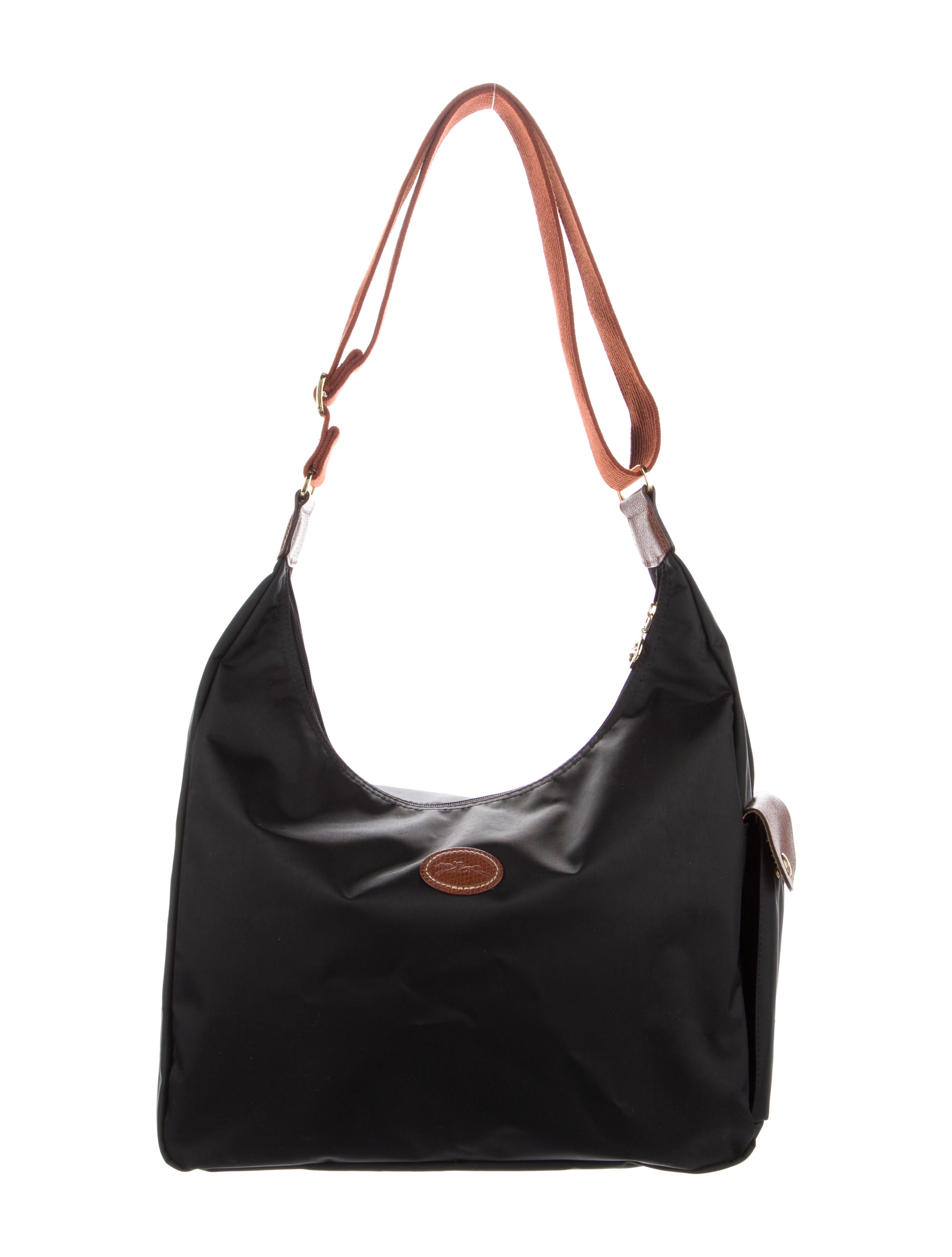Longchamp Leather Trimmed Hobo Bag Black Hobos, Handbags WL857366
