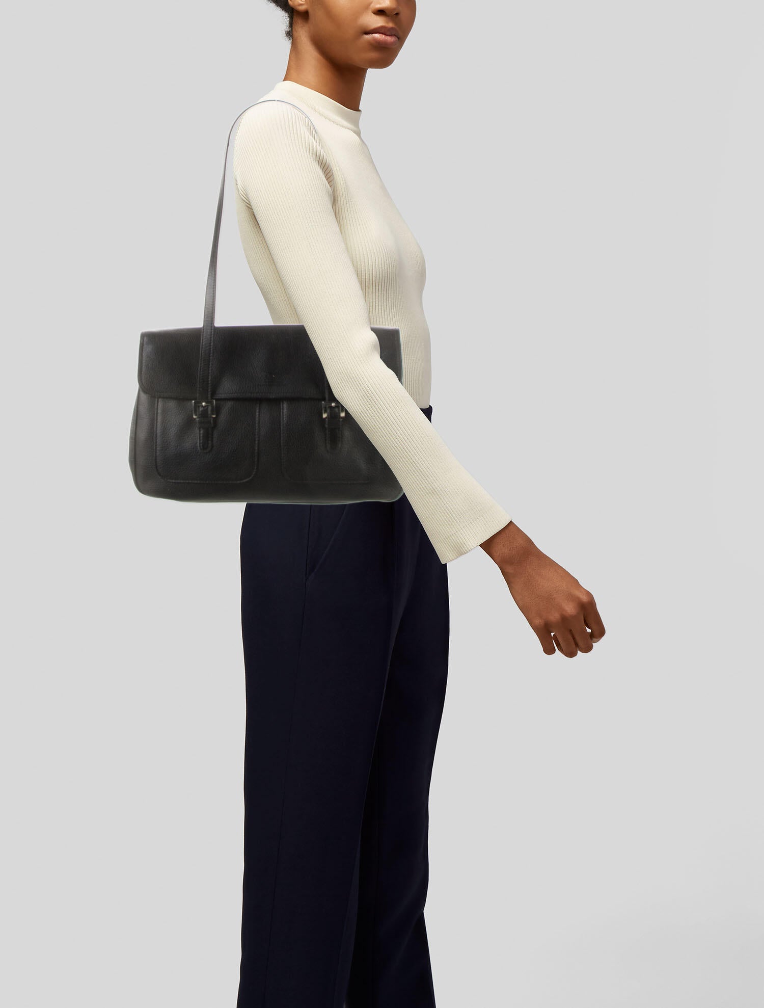 Longchamp Leather Shoulder Bag - Black Shoulder Bags, Handbags ...