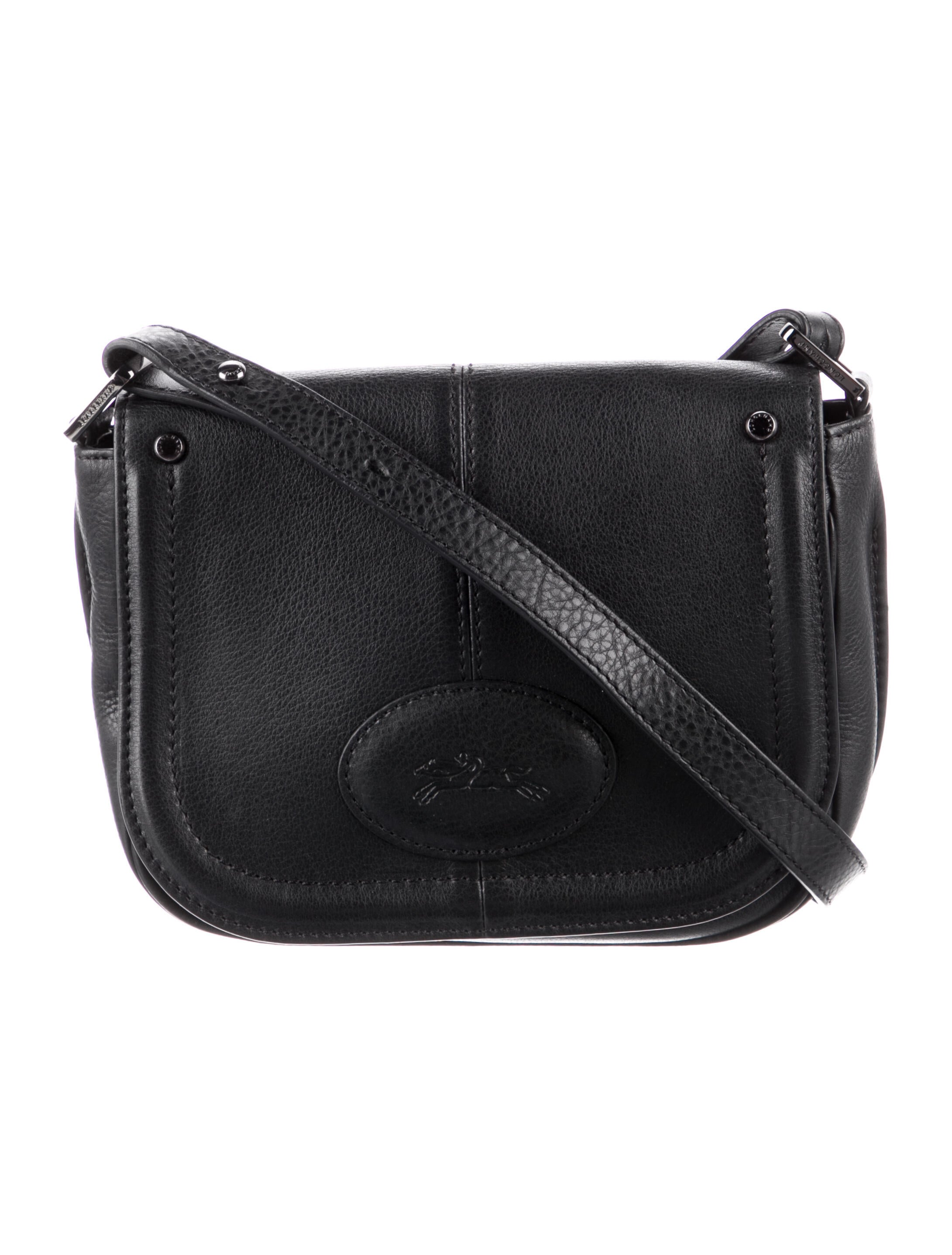 Longchamp Leather Flap Crossbody Bag Black Crossbody Bags, Handbags WL858248 The RealReal