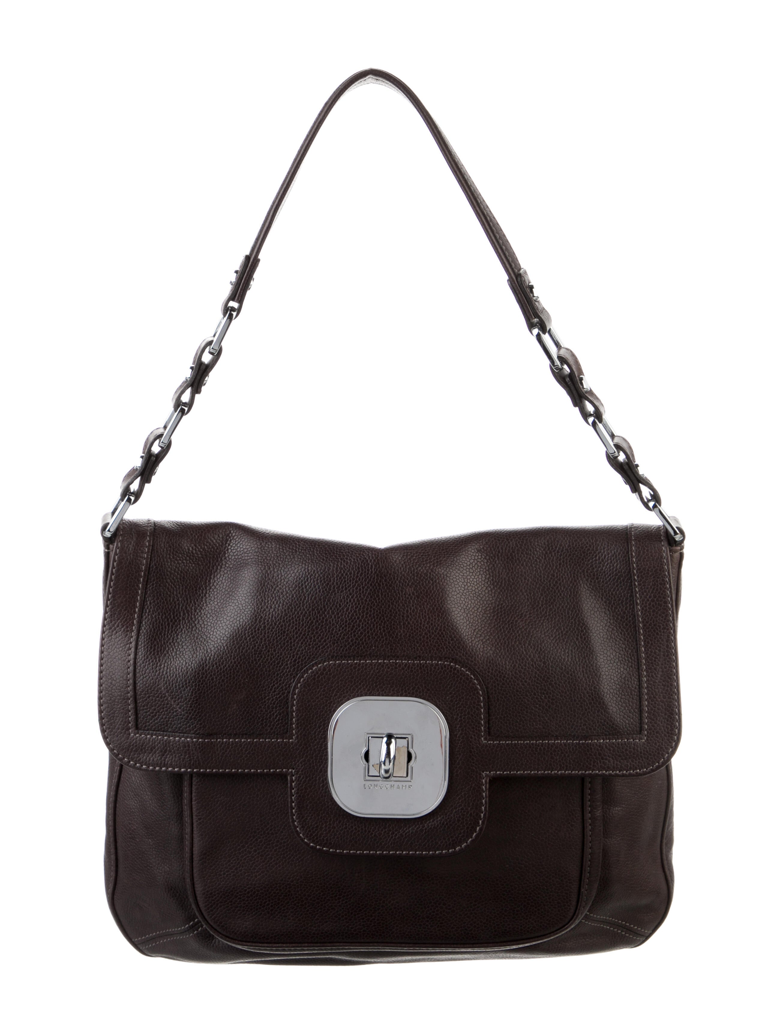 Longchamp Leather Shoulder Bag Brown Shoulder Bags, Handbags