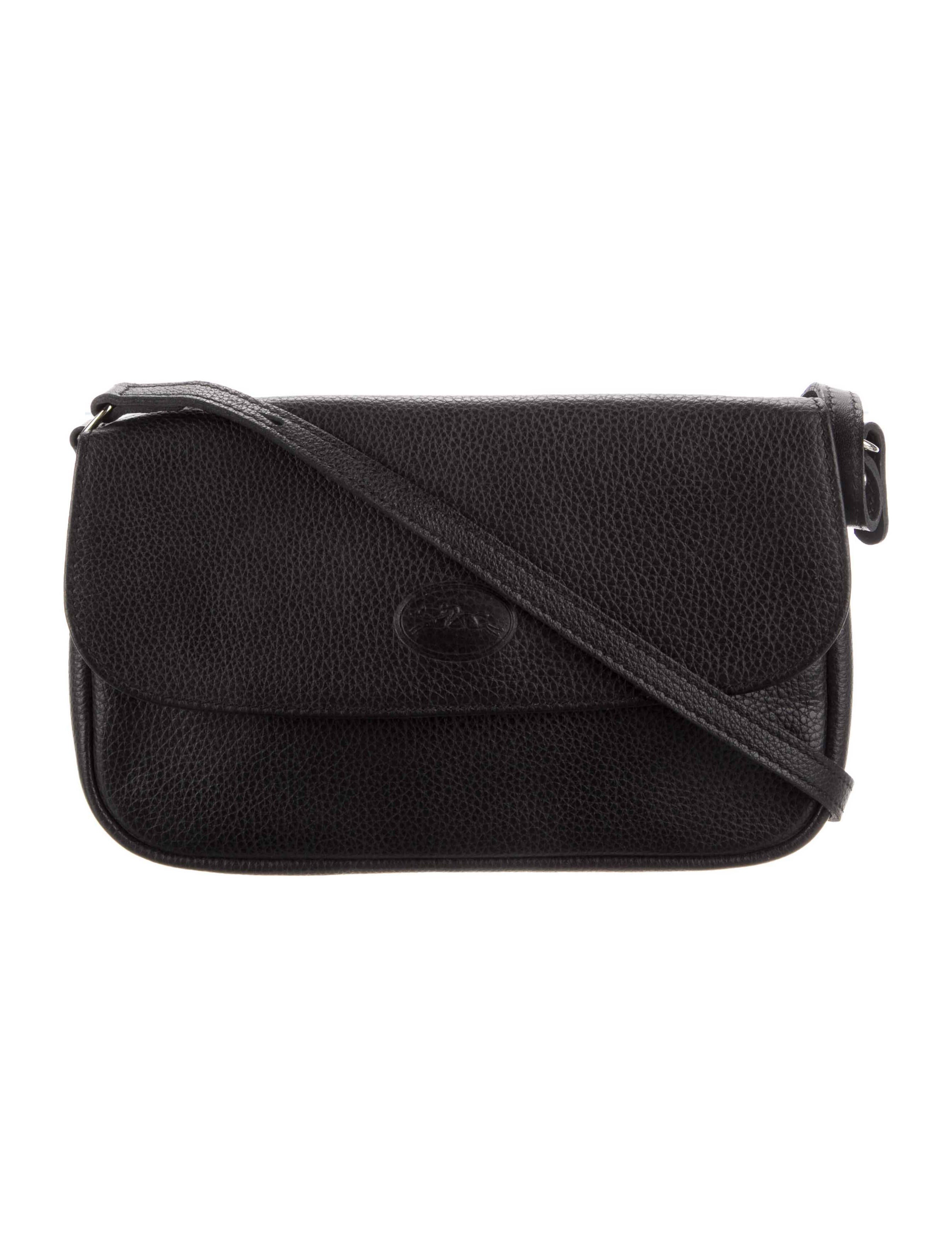 Longchamp Pebbled Leather Crossbody Bag Black Crossbody Bags