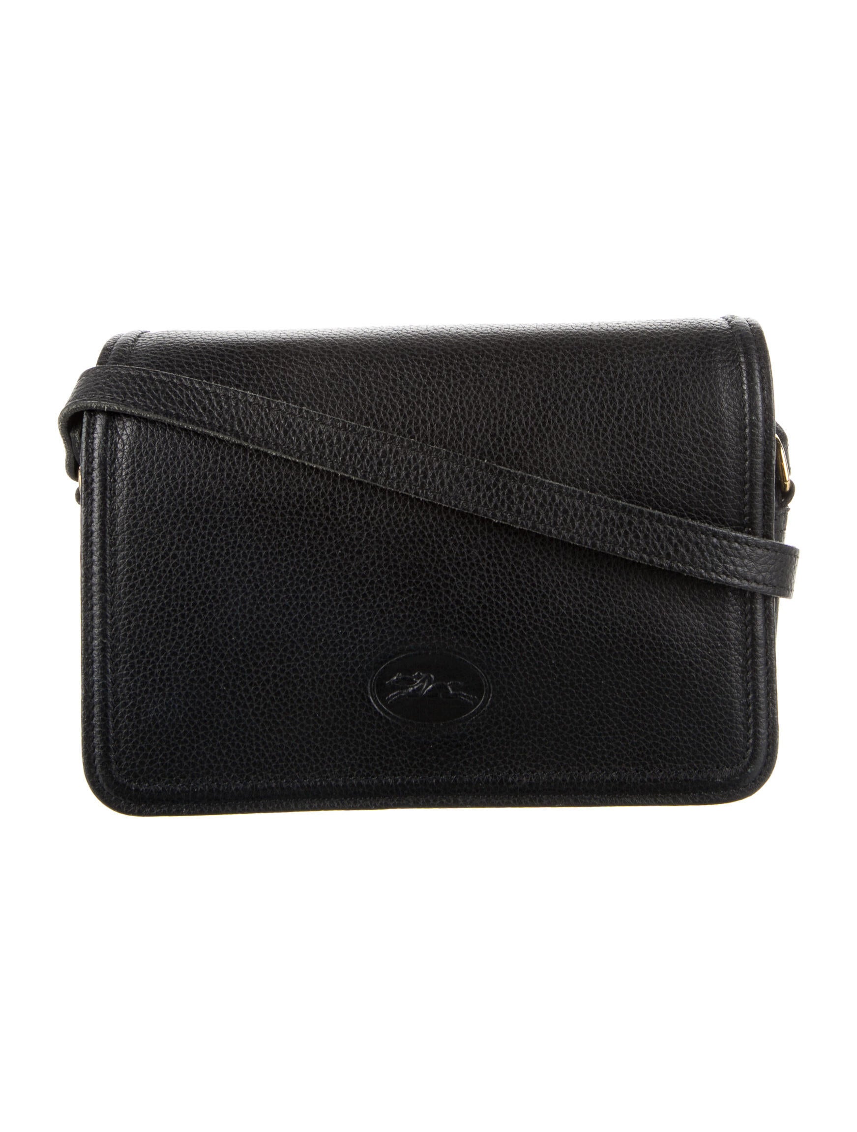 Longchamp Pebbled Leather Crossbody Bag Black Crossbody Bags