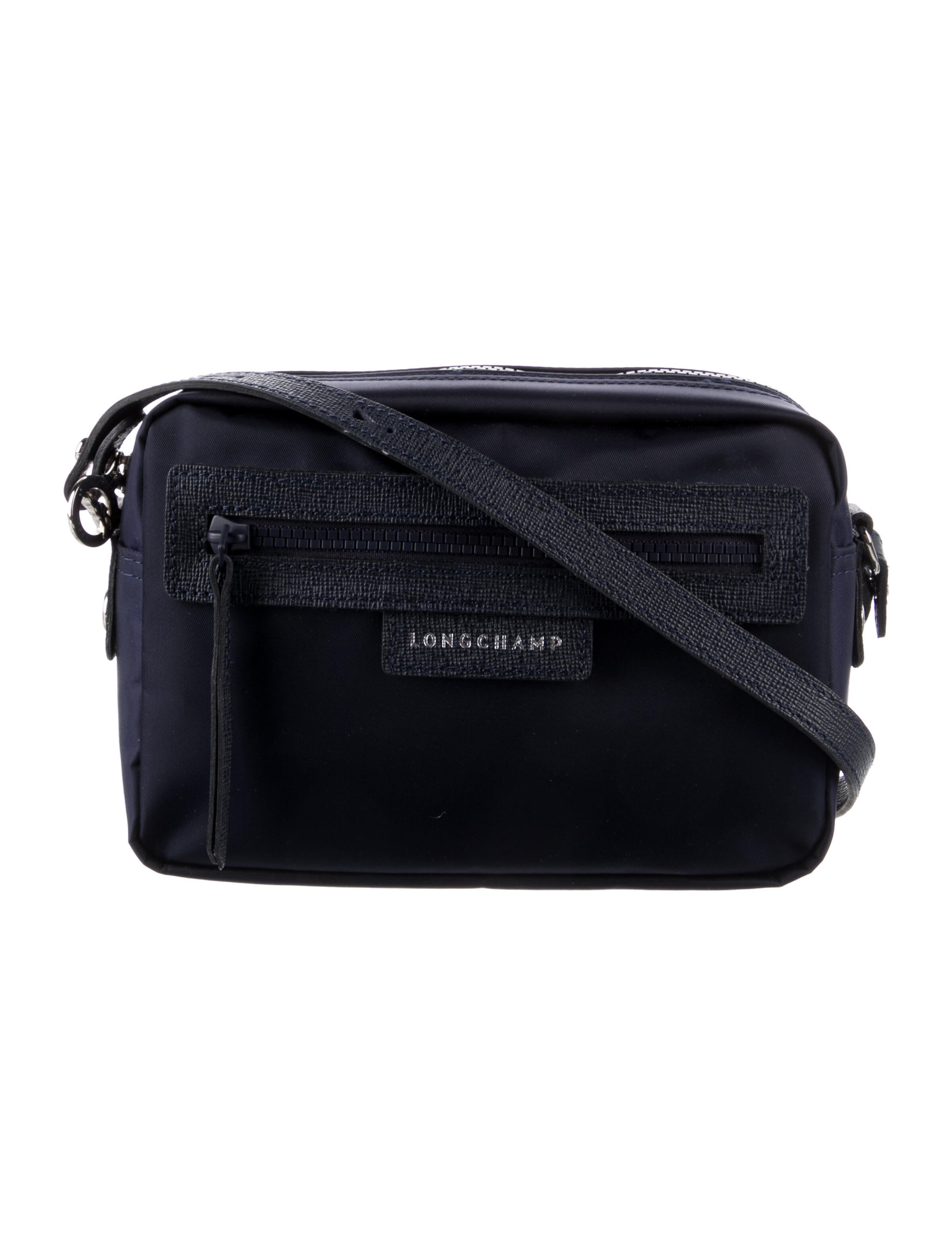 Longchamp Leather Trim Nylon Crossbody Bag w/ Tags Blue Crossbody