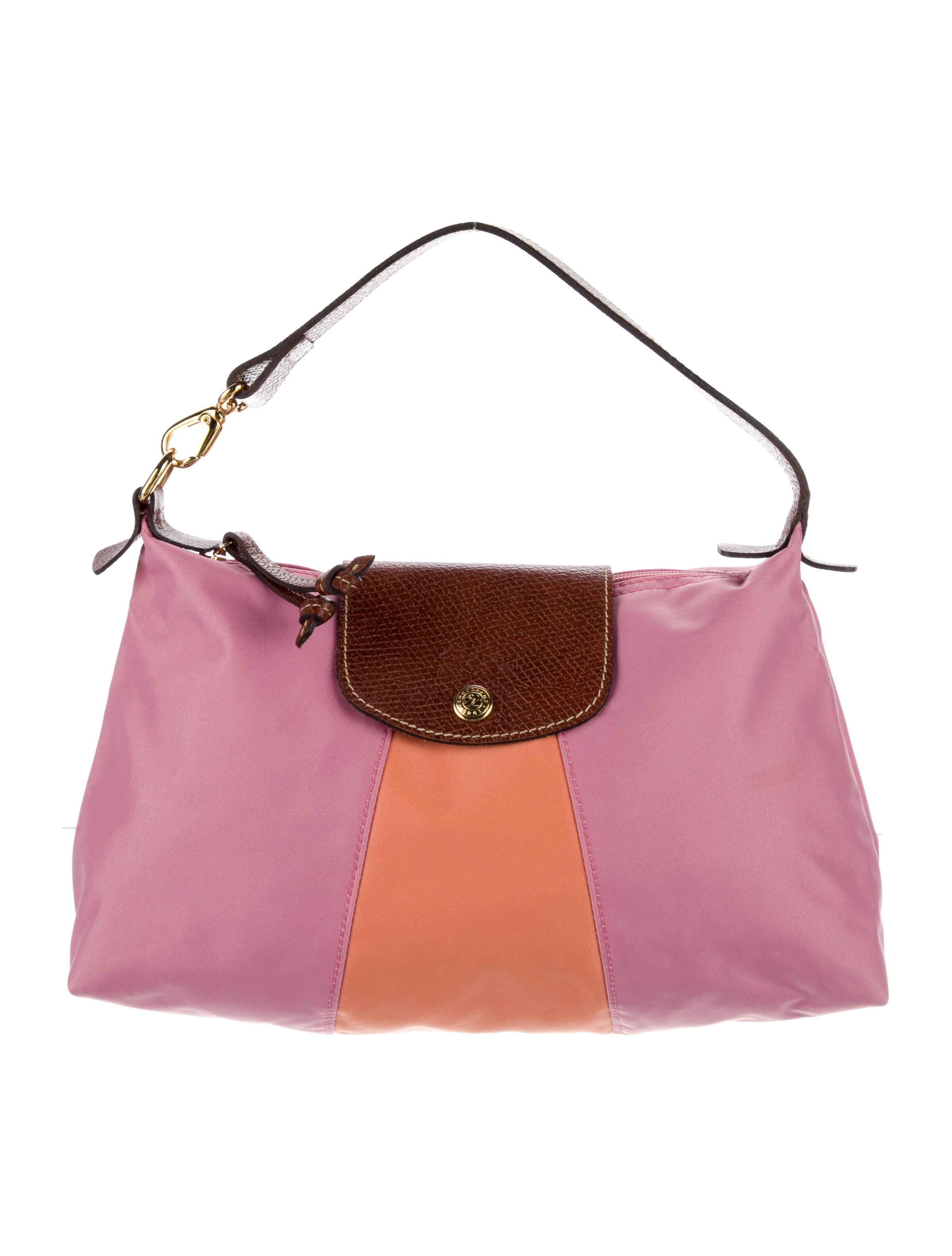 Longchamp Nylon Colorblock Shoulder Bag Neutrals Shoulder Bags