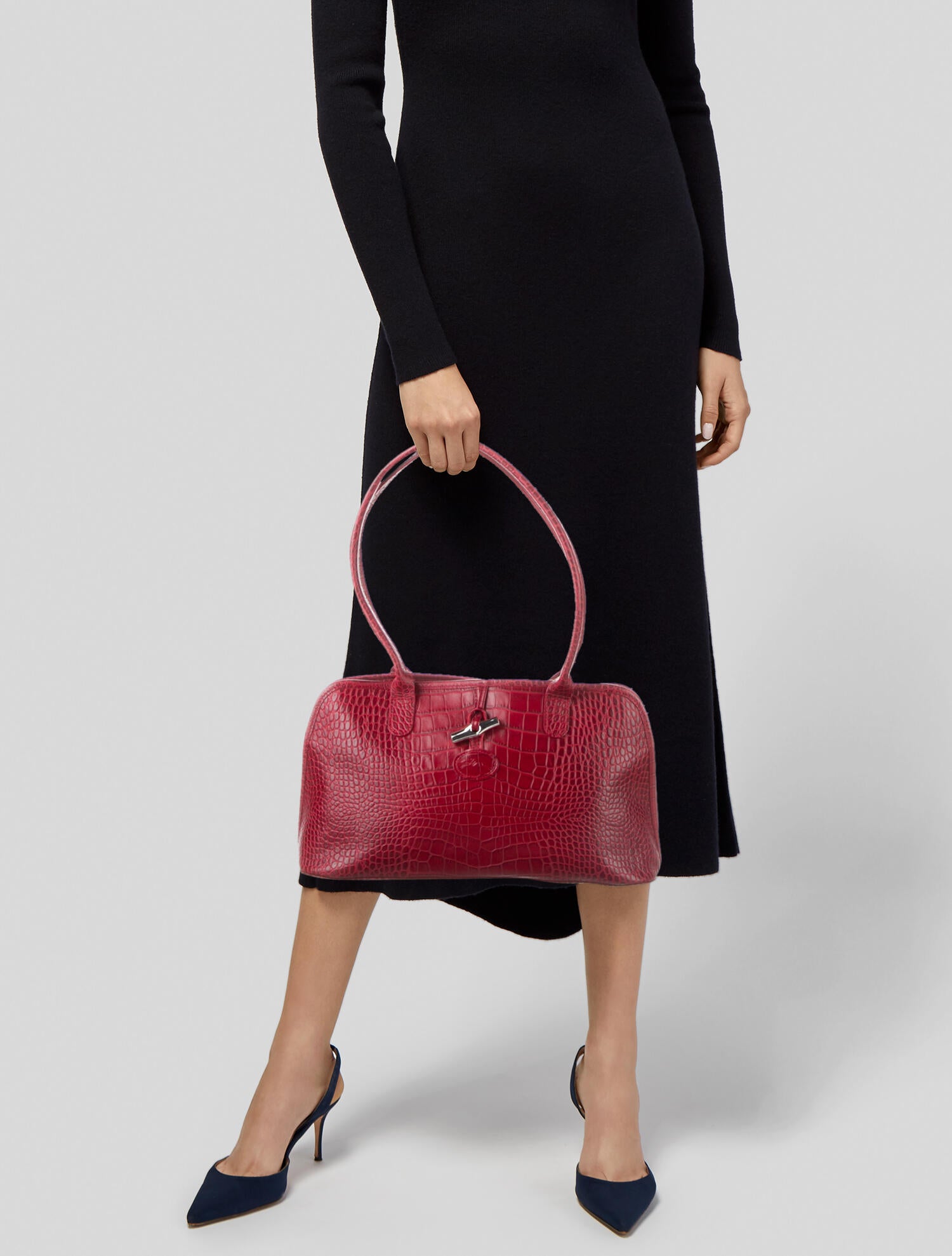 Longchamp Leather Shoulder Bag w/ Tags Red Shoulder Bags, Handbags