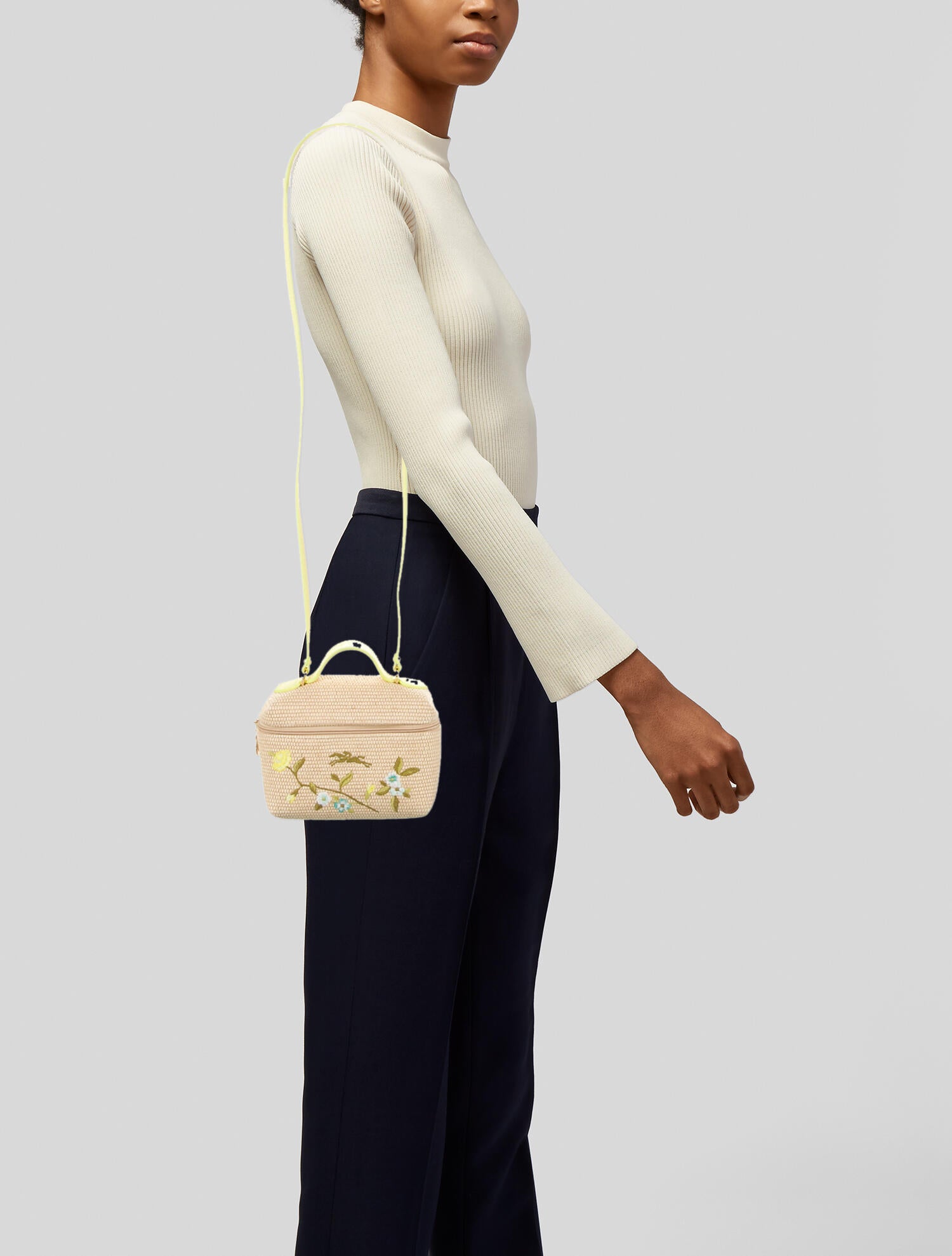 Longchamp Embroidered Crossbody Bag Neutrals Crossbody Bags, Handbags