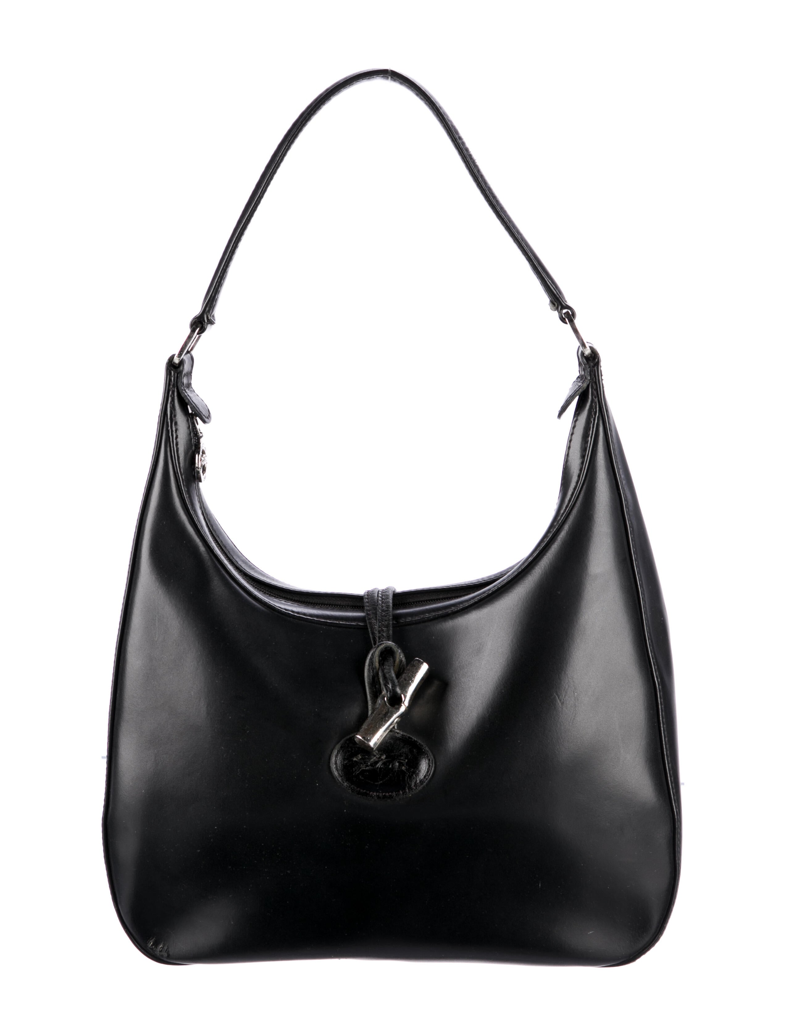 Longchamp Leather Shoulder Bag Black Shoulder Bags, Handbags