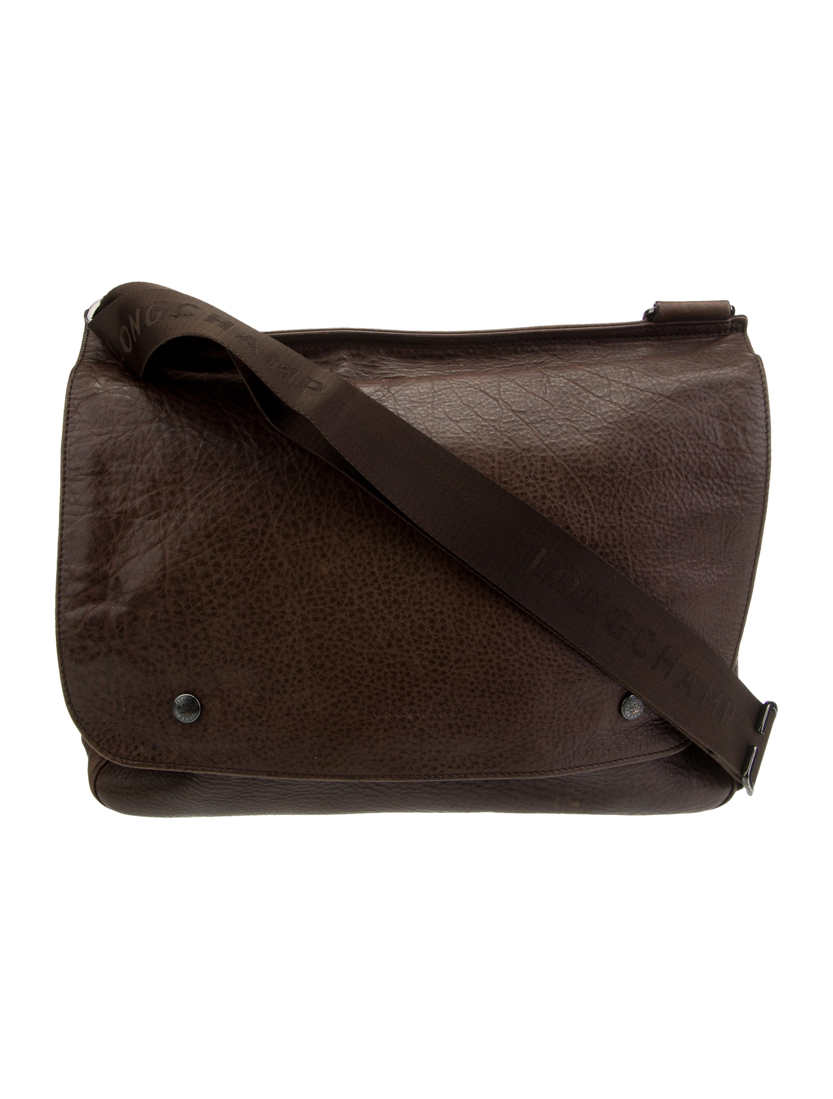 Longchamp Leather Messenger Bag Brown Shoulder Bags, Handbags