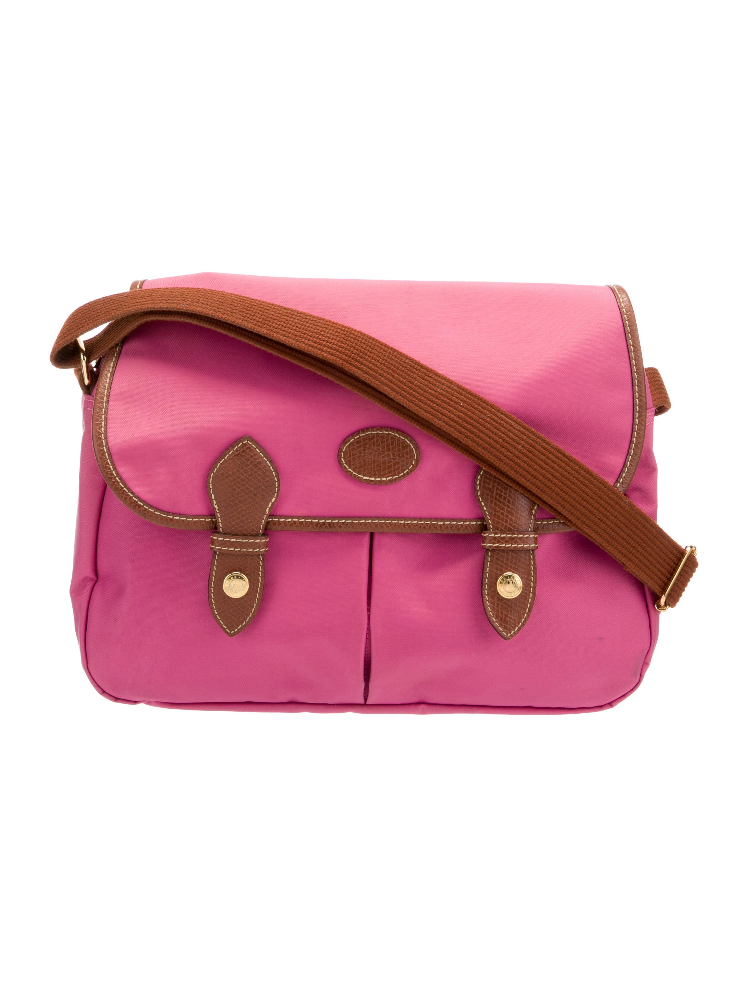 Longchamp Nylon LeatherTrimmed Shoulder Bag Pink Shoulder Bags