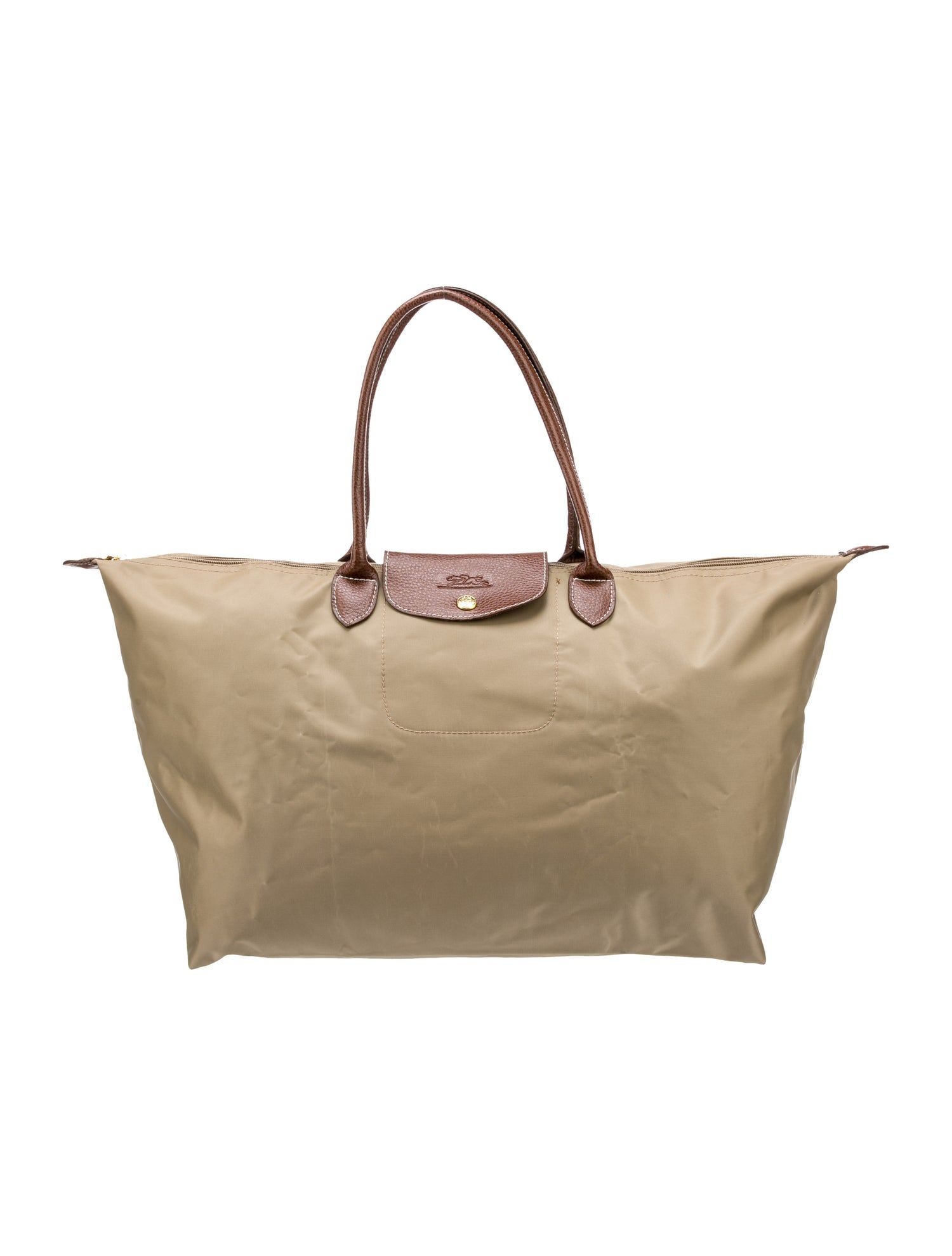 Longchamp Nylon Le Pliage Tote Bag Brown Luggage and Travel, Handbags