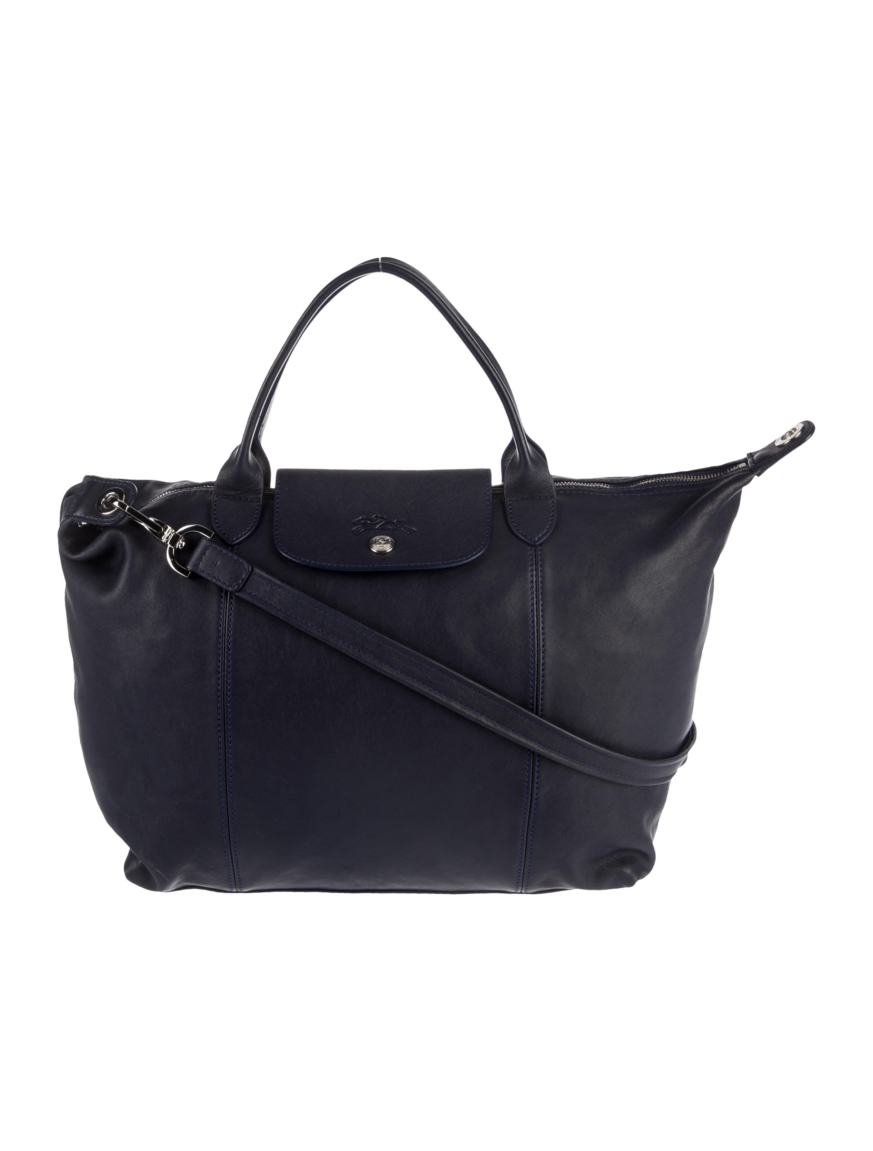 Longchamp Solid Leather Tote Bag
