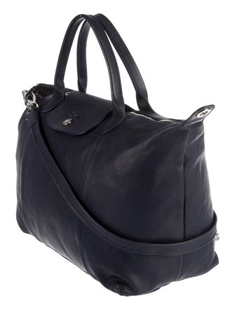 Longchamp Solid Leather Tote Bag