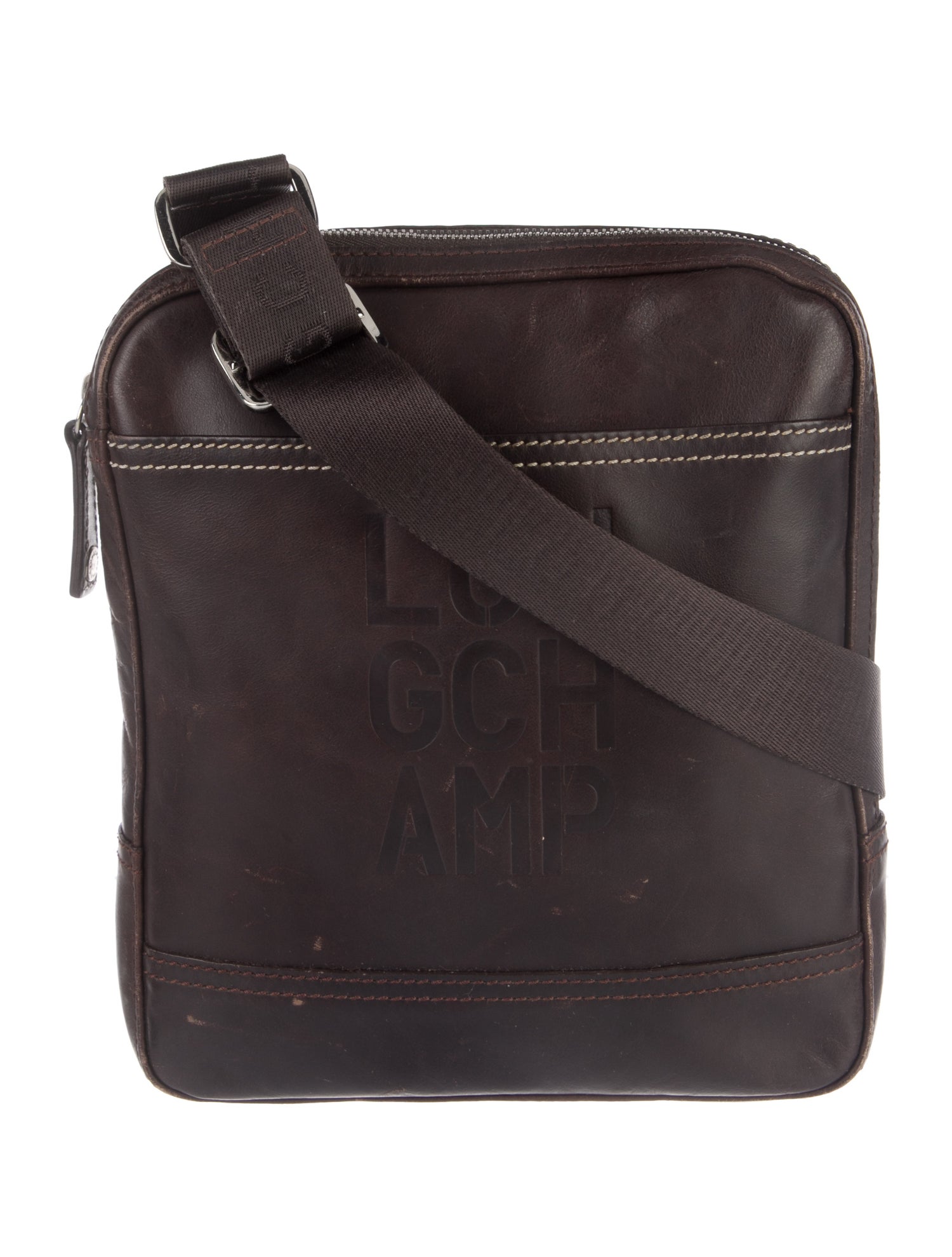 Longchamp Leather Logo Crossbody Bag Brown Crossbody Bags, Handbags