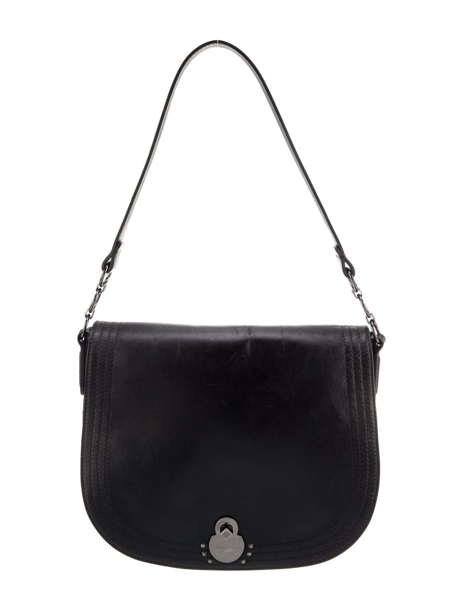 Longchamp Smooth Leather Shoulder Bag - Black Shoulder Bags, Handbags ...