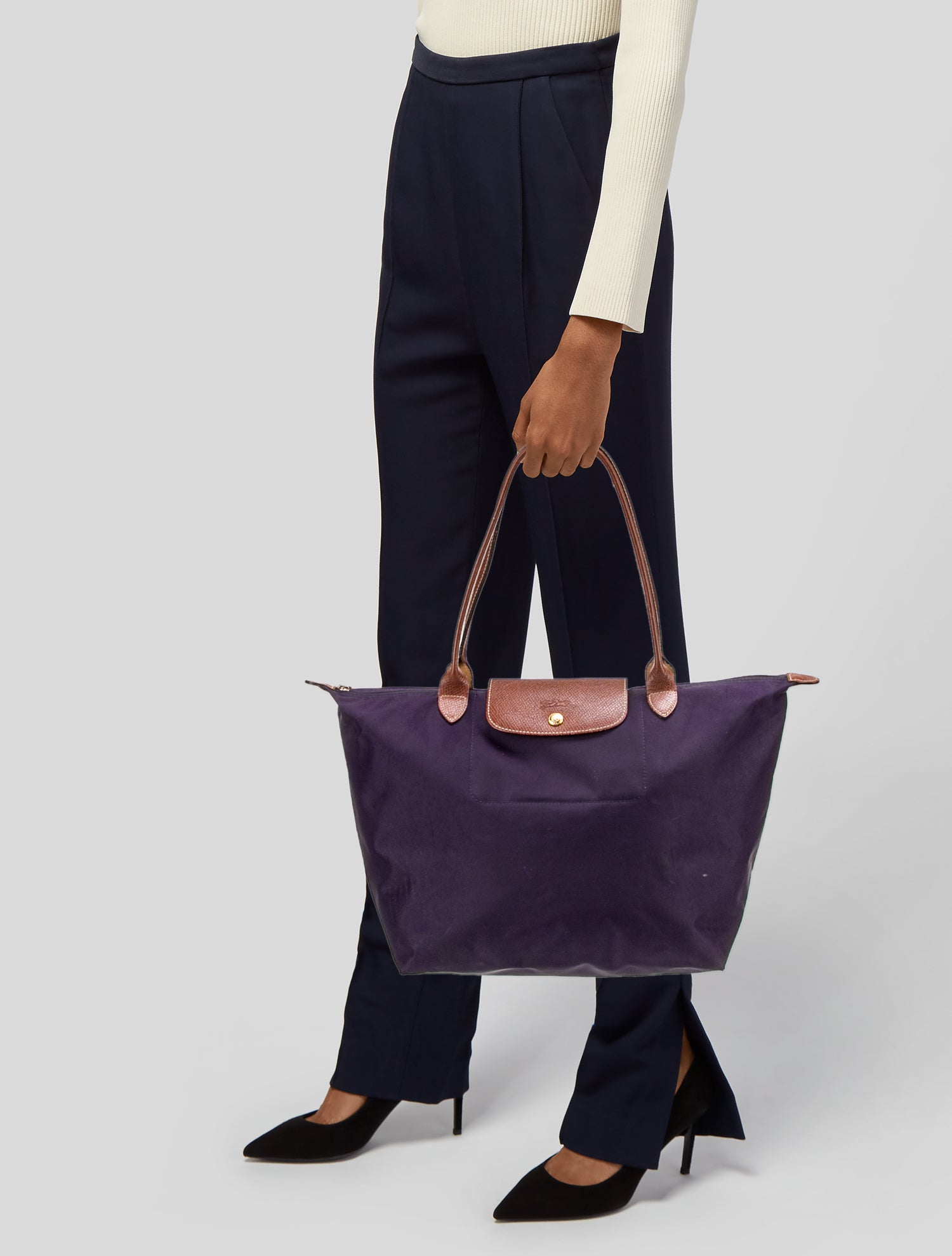 Longchamp Le Pliage Large Tote - Purple Totes, Handbags - WL873053