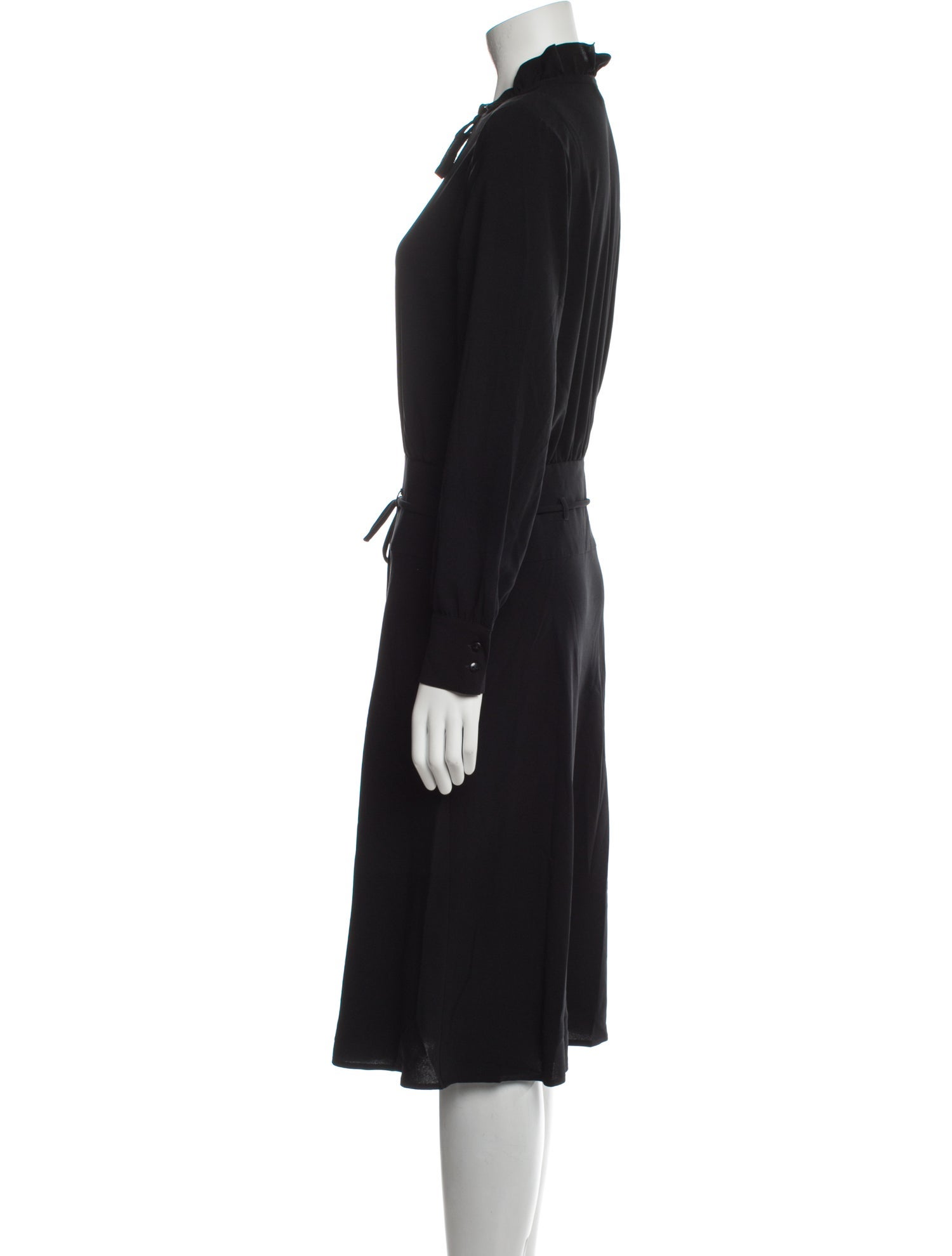 Longchamp Tie Neck Midi Length Dress
