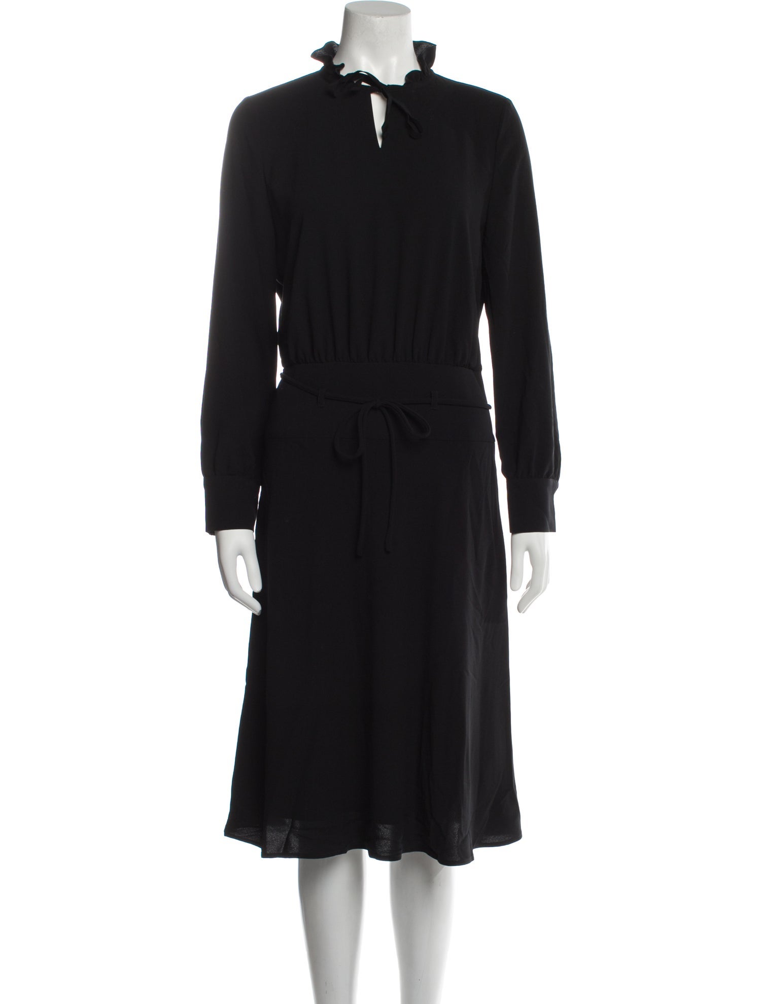 Longchamp Tie Neck Midi Length Dress