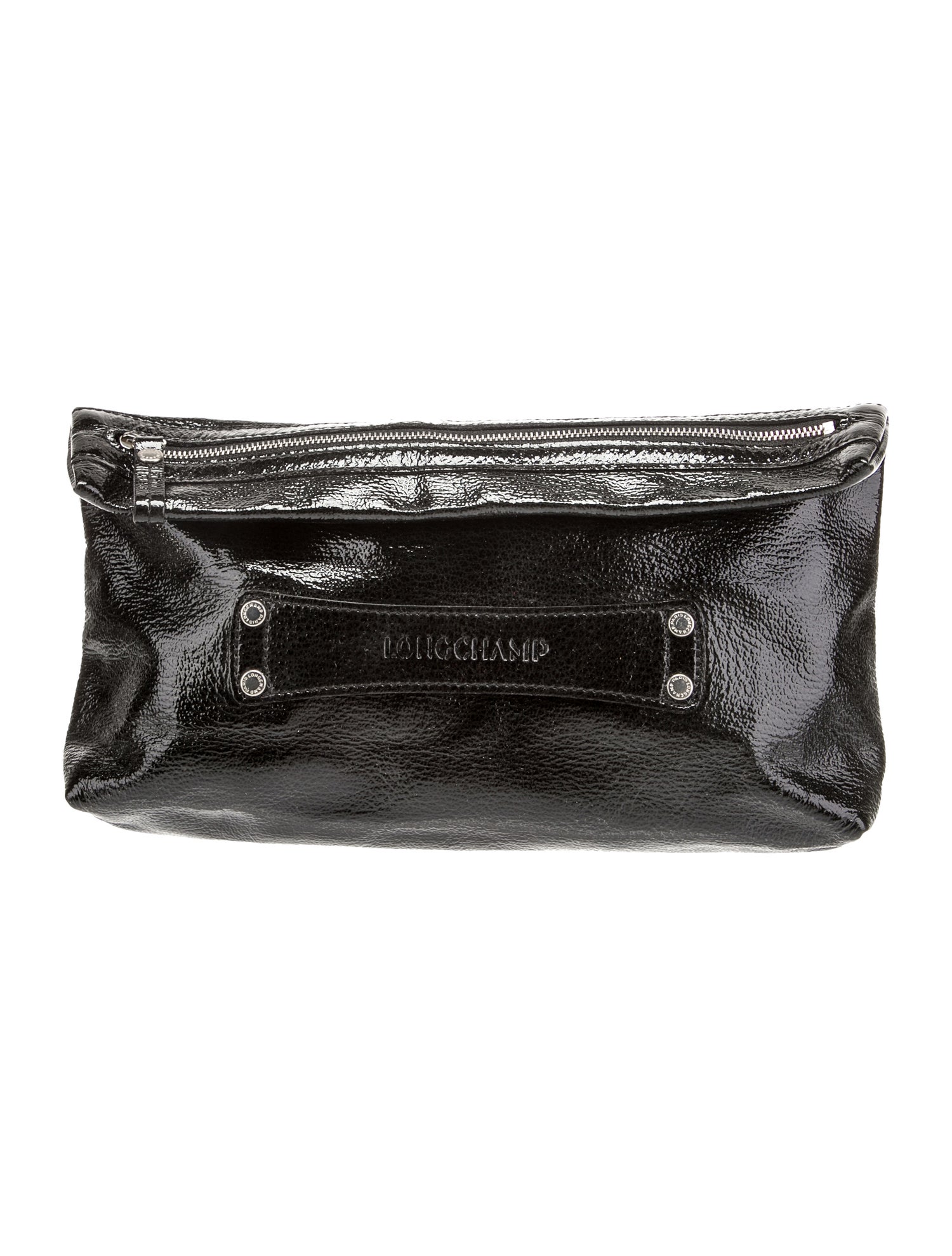 Longchamp Solid Patent Leather Clutch