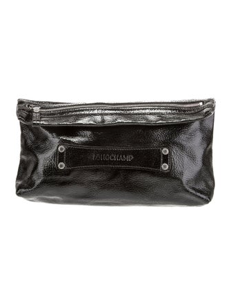 Longchamp Solid Patent Leather Clutch