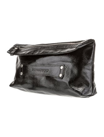 Longchamp Solid Patent Leather Clutch