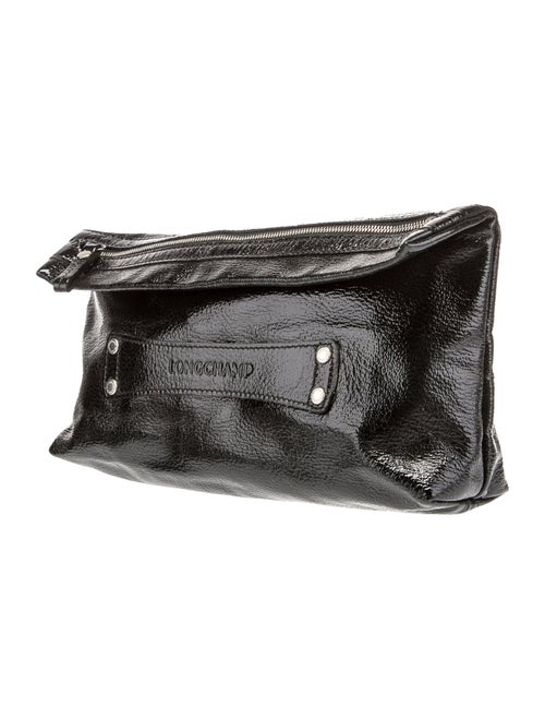 Longchamp Solid Patent Leather Clutch