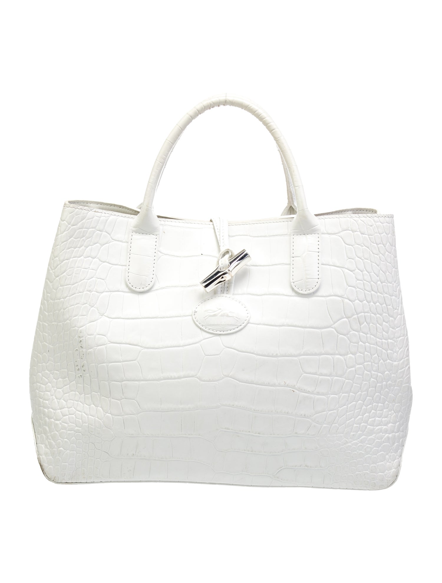 Longchamp Leather Top Handle Bag White Handle Bags, Handbags
