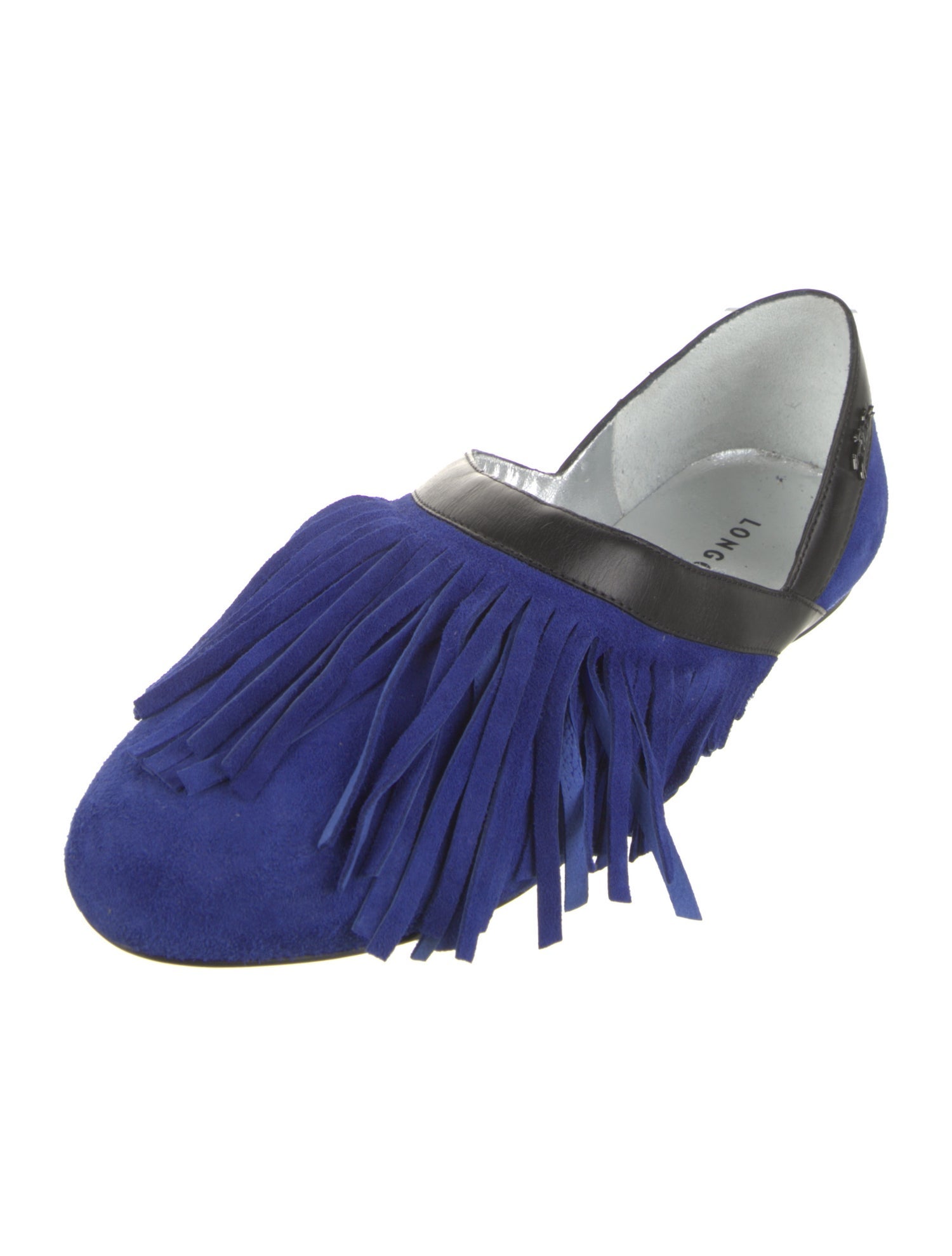 Longchamp Suede Colorblock Pattern D'Orsay Flats