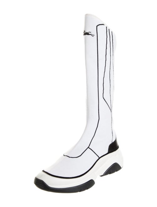 Longchamp Printed Leather Trim Embellishment Sneakers