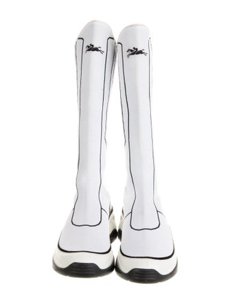 Longchamp Printed Leather Trim Embellishment Sneakers