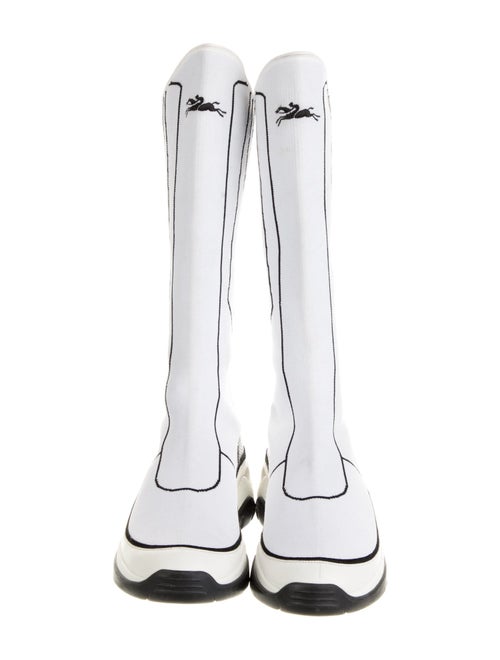 Longchamp Printed Leather Trim Embellishment Sneakers