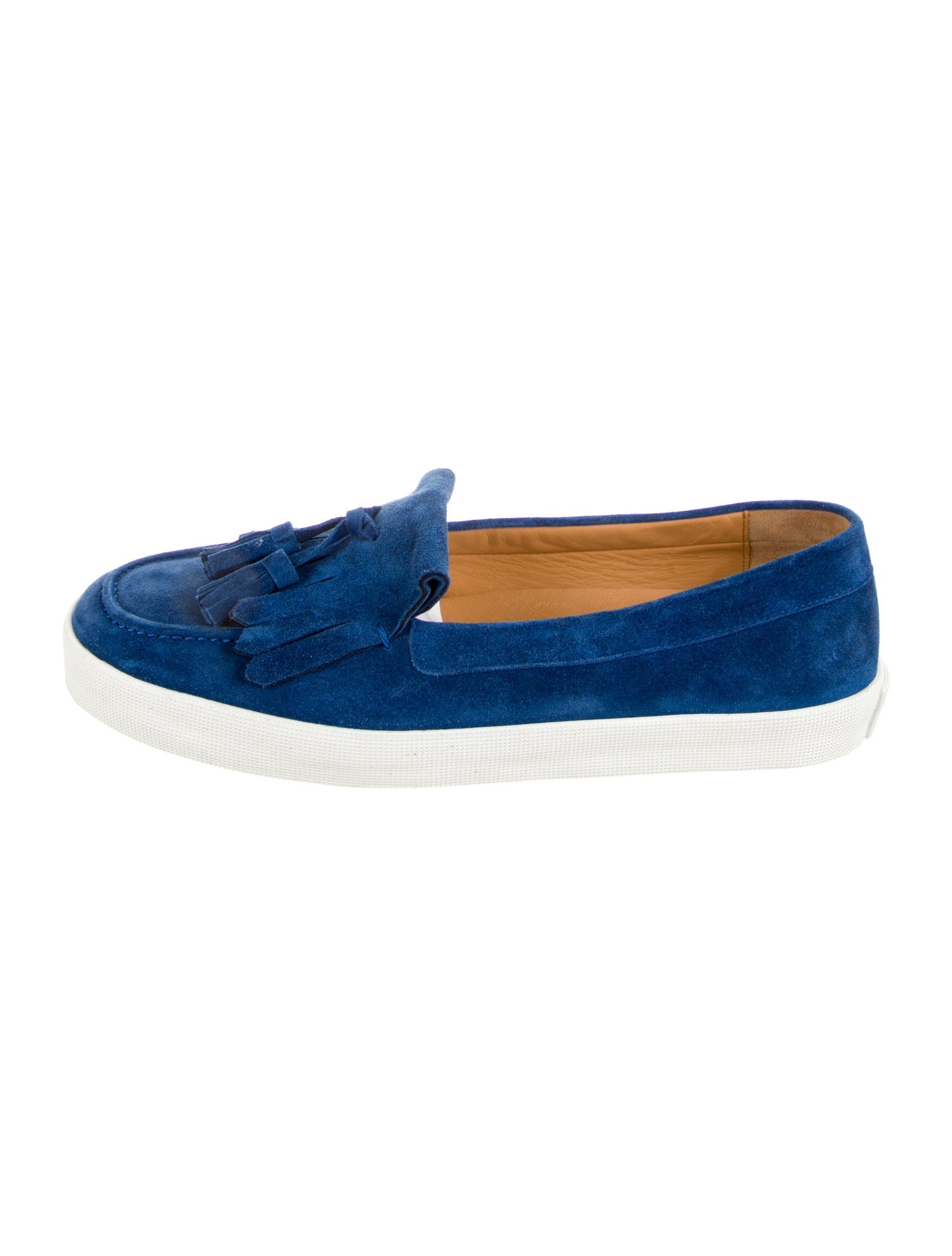 Longchamp Suede Tassel Accents Loafers