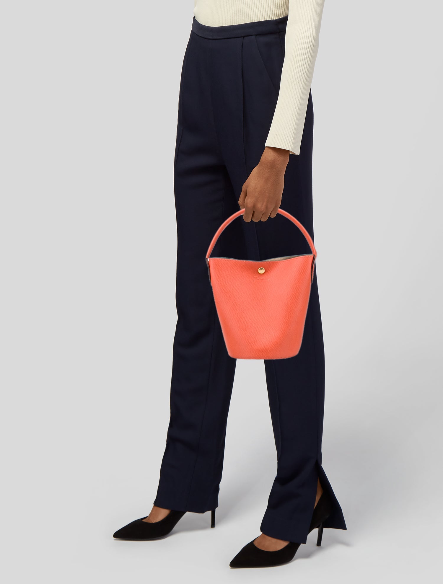 Longchamp Leather Bucket Bag