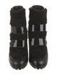 Longchamp Leather Fur Trim Boots