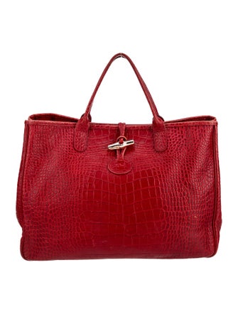 Longchamp Embossed Leather Tote