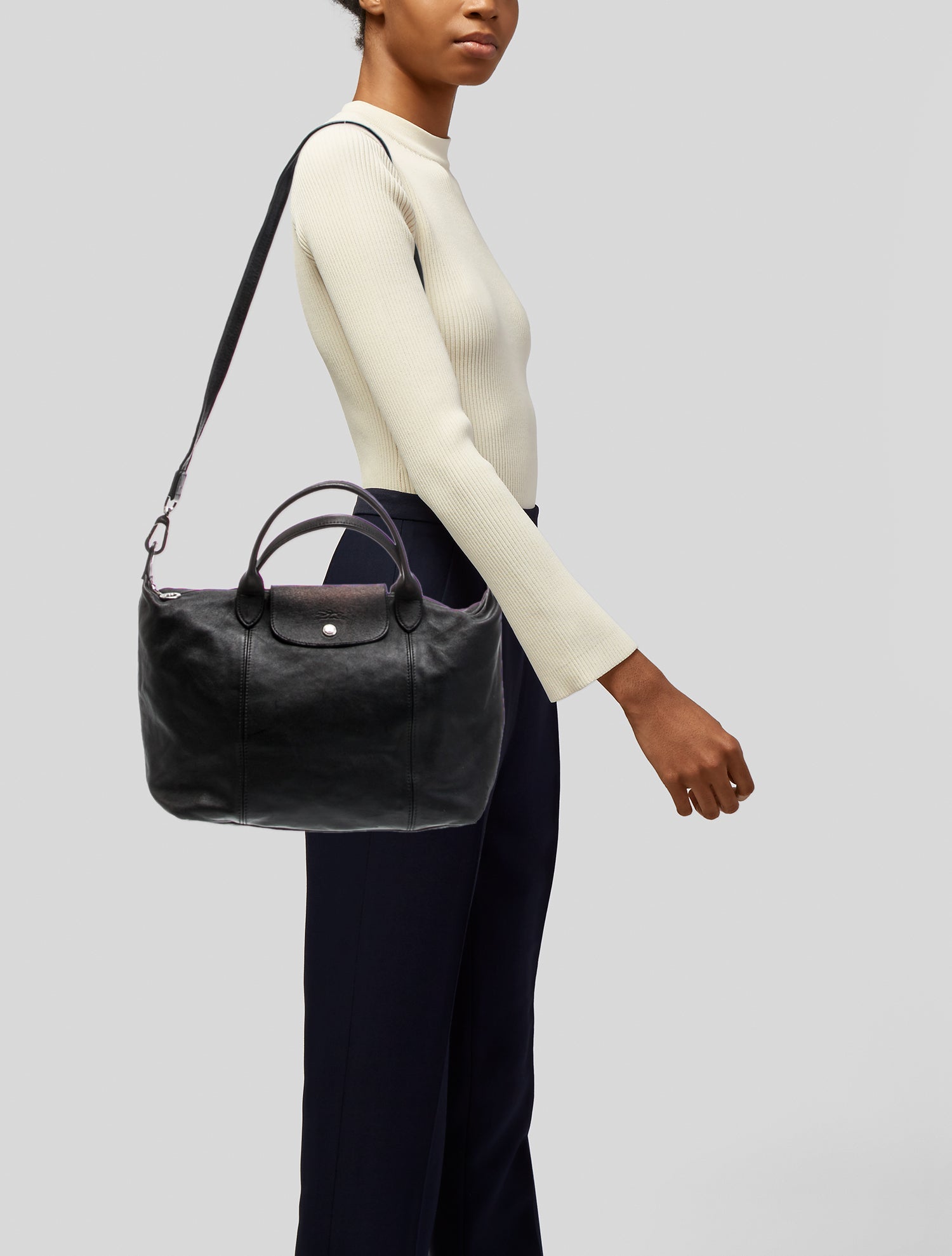 Longchamp Leather Top Handle Bag