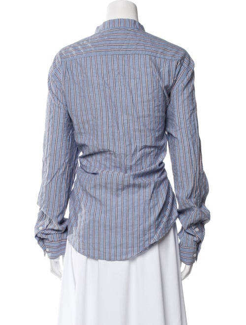 Longchamp Striped Long Sleeve Button-Up Top