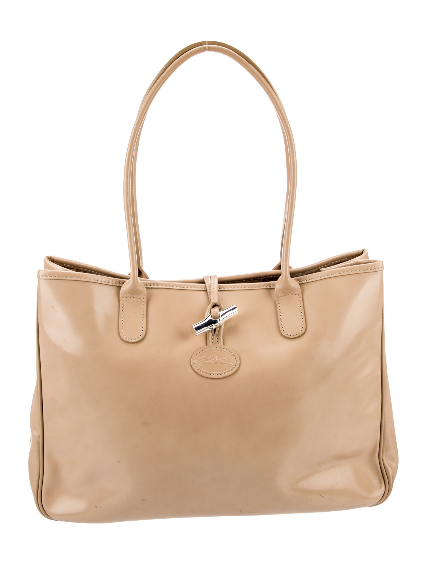 Longchamp Patent Leather Top Handle Bag