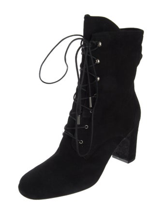 Longchamp Suede Lace-Up Boots