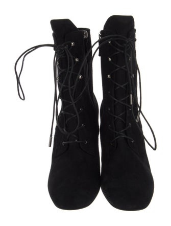 Longchamp Suede Lace-Up Boots