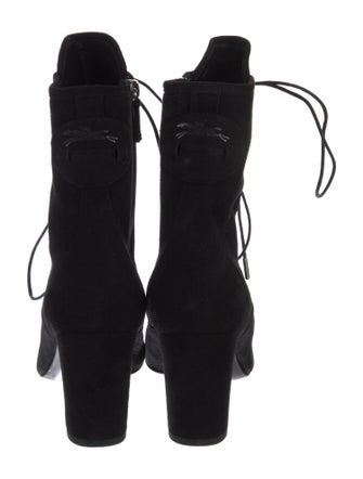 Longchamp Suede Lace-Up Boots