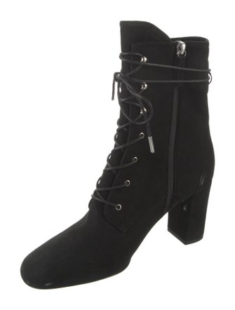 Longchamp Suede Lace-Up Boots