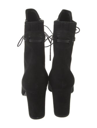 Longchamp Suede Lace-Up Boots