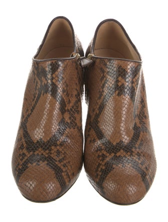 Longchamp Leather Animal Print Boots