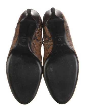 Longchamp Leather Animal Print Boots