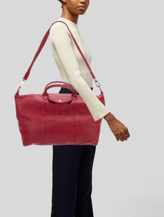 Longchamp Leather Weekender Bag