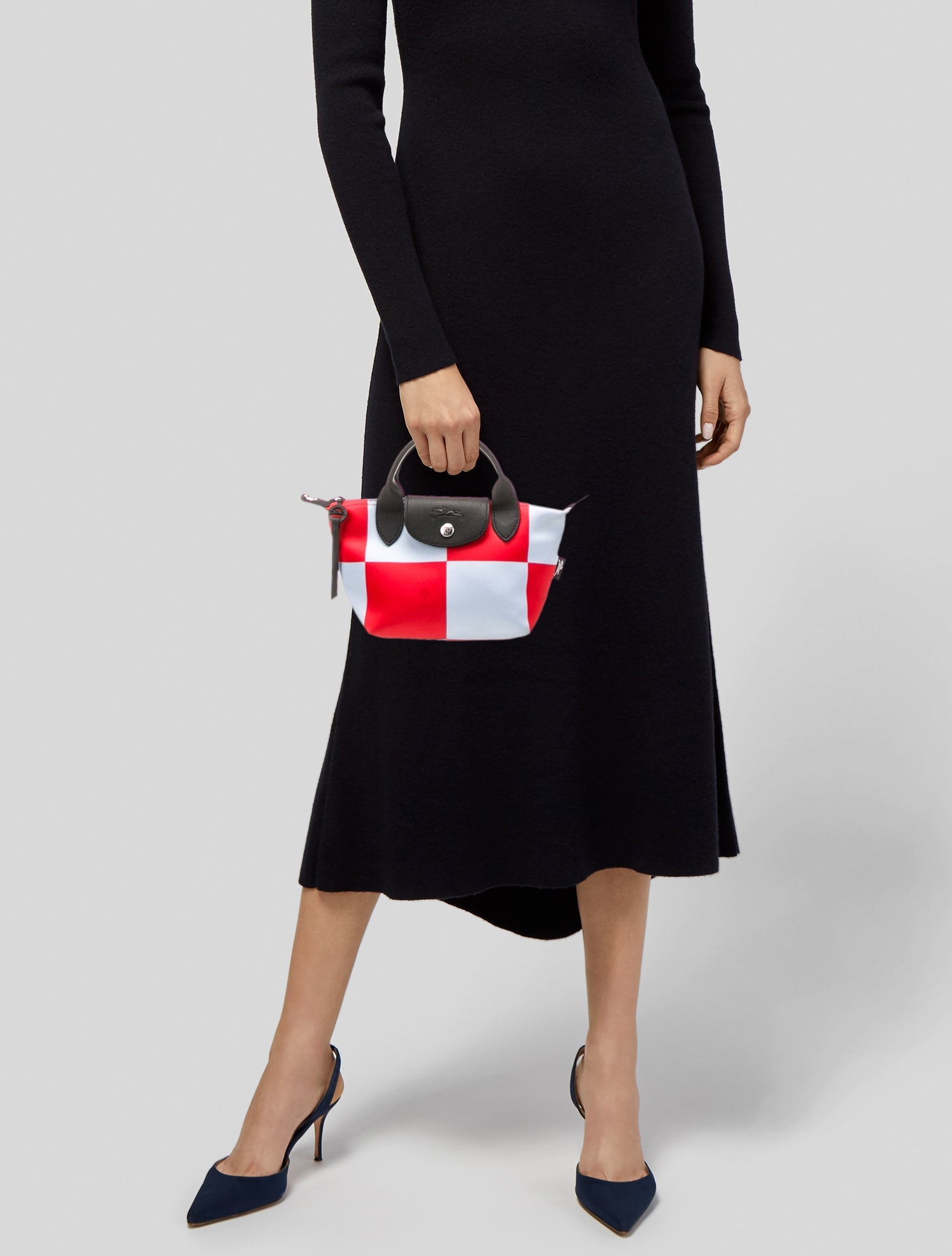 Longchamp Satin Top Handle Bag