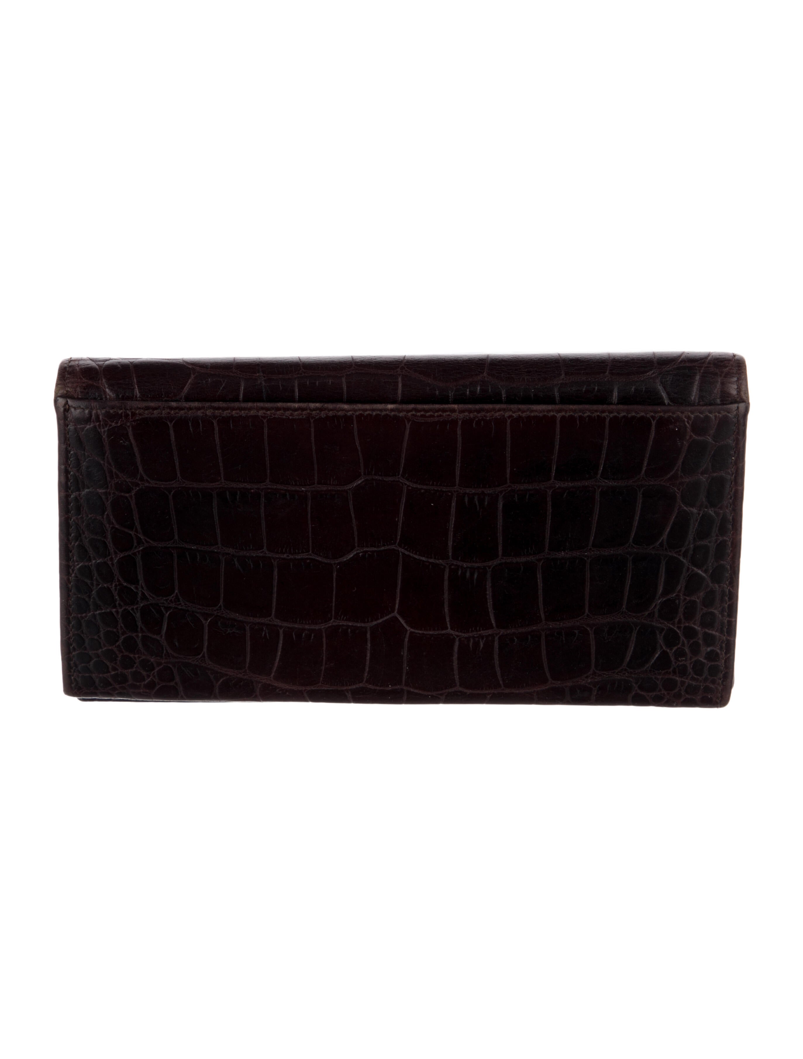 Longchamp Crocodile Bifold Wallet