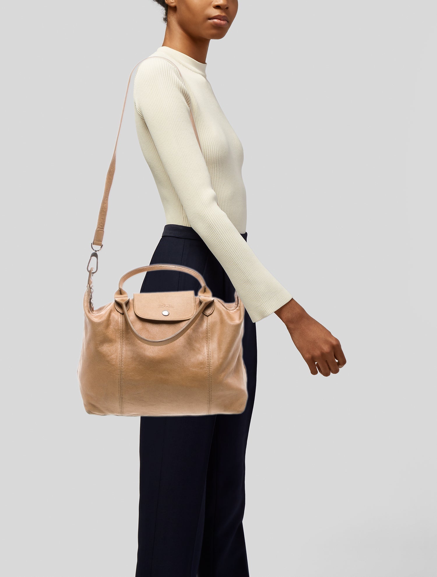 Longchamp Leather Top Handle Bag